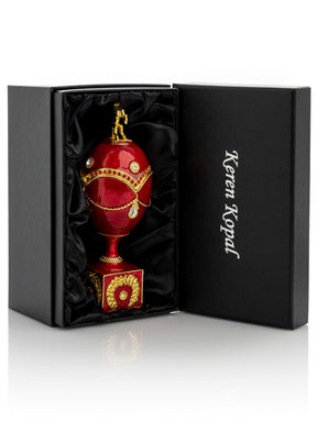 Red Faberge Egg with Gold Horse