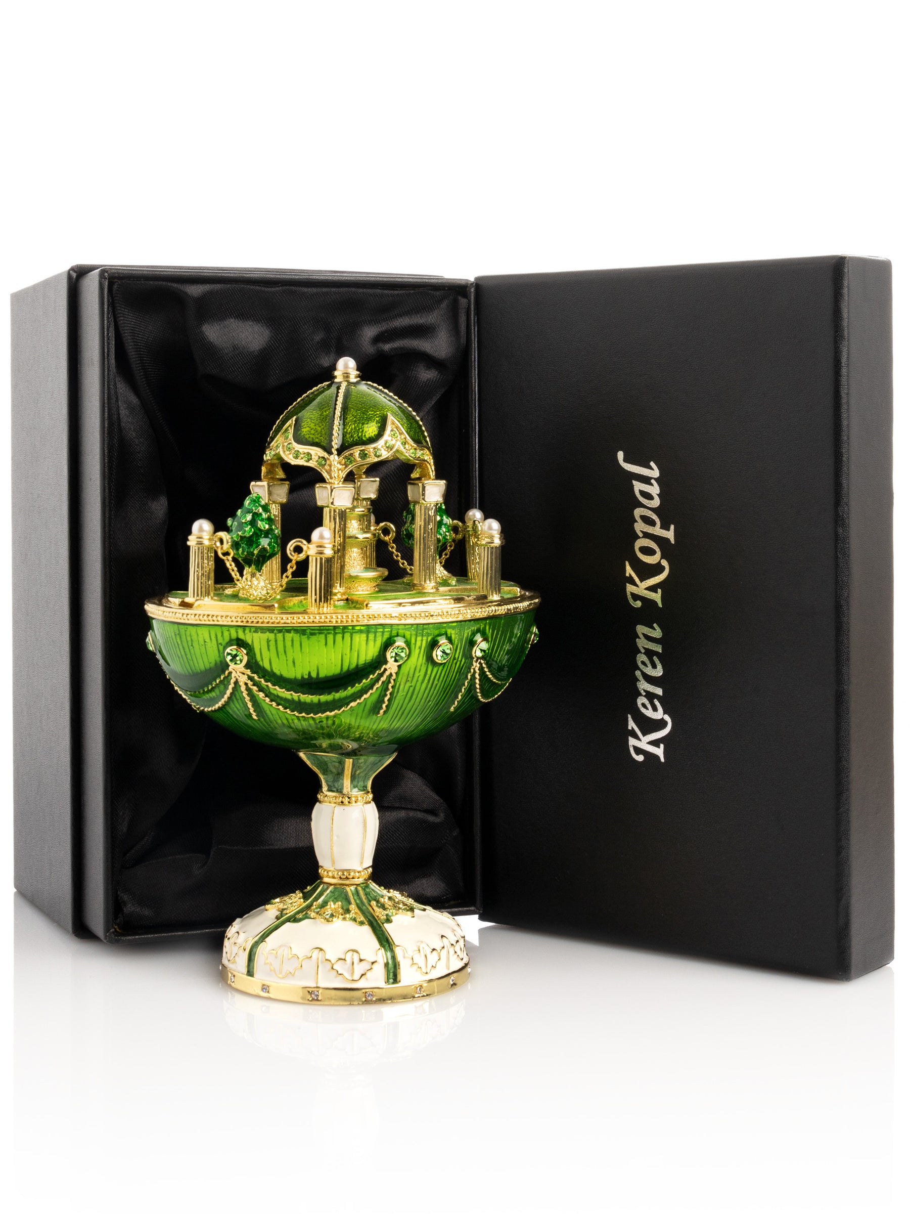 Garden Pavilion Design Cupola Fountain Green Egg Limited Edition of 250 Trinket Box