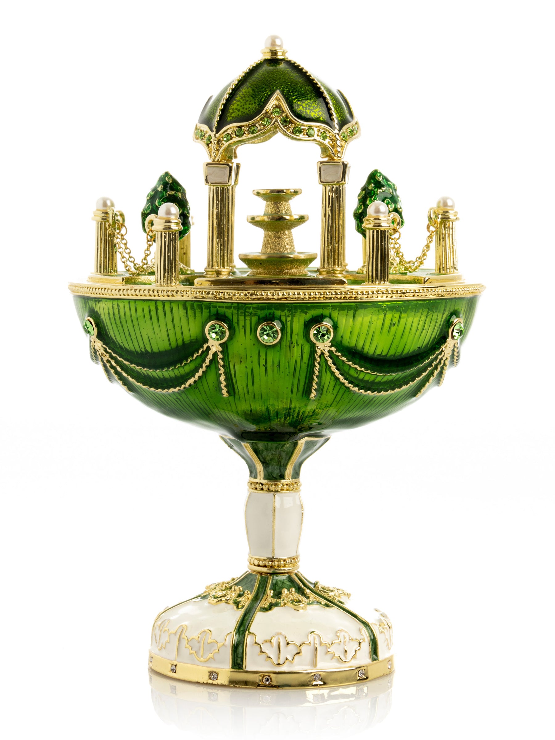 Garden Pavilion Design Cupola Fountain Green Egg Limited Edition of 250 Trinket Box