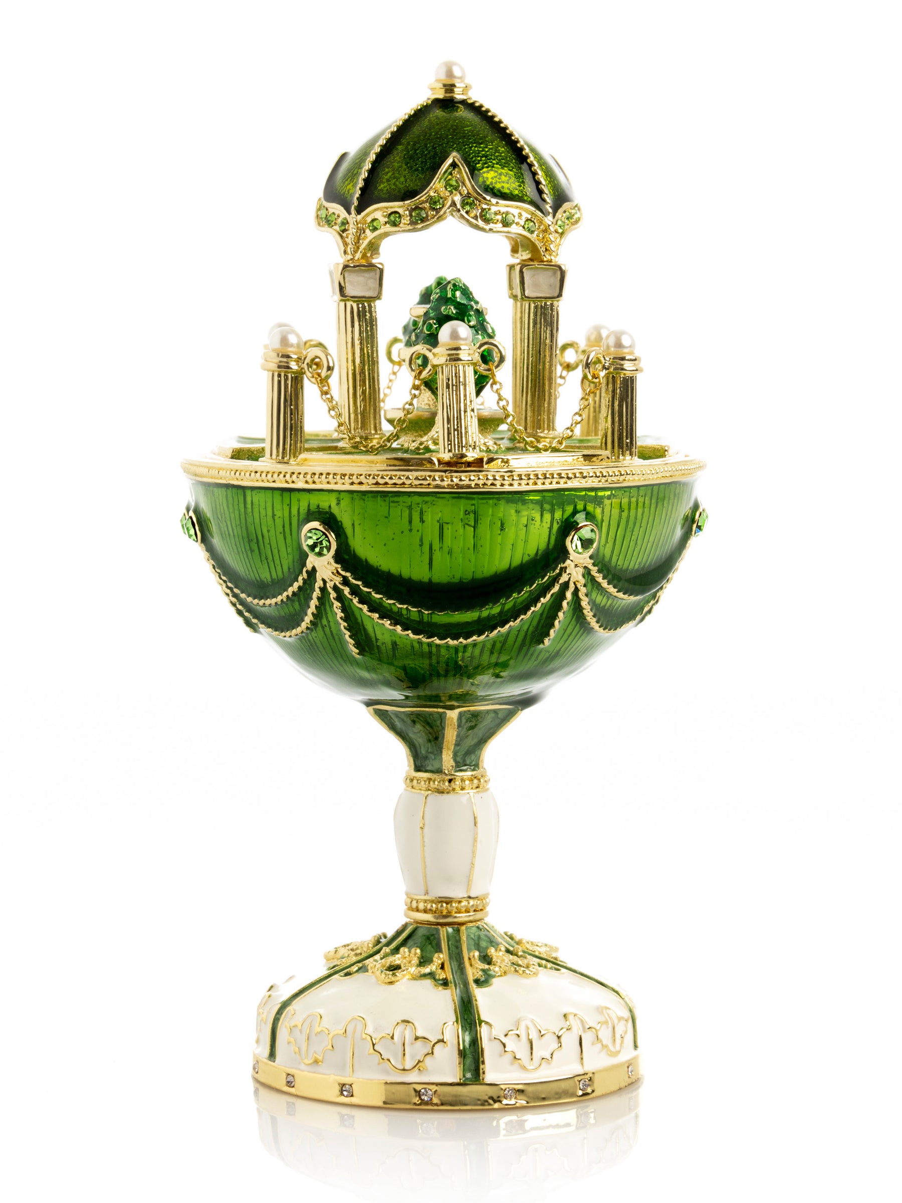 Garden Pavilion Design Cupola Fountain Green Egg Limited Edition of 250 Trinket Box
