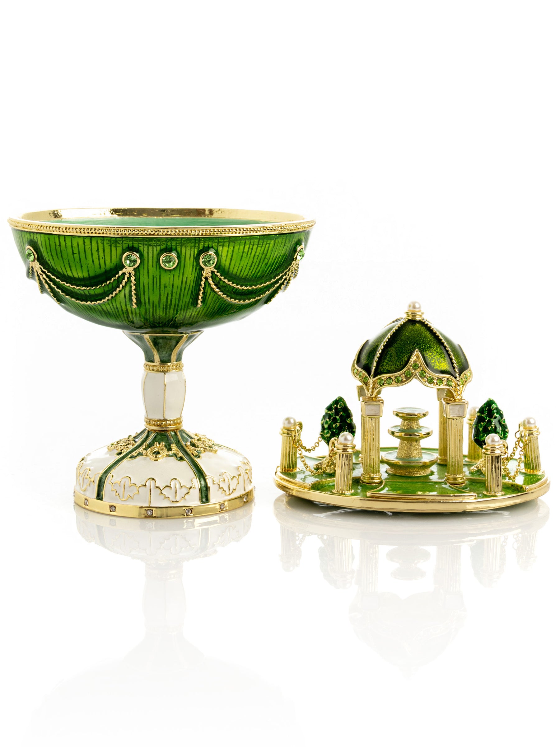 Garden Pavilion Design Cupola Fountain Green Egg Limited Edition of 250 Trinket Box