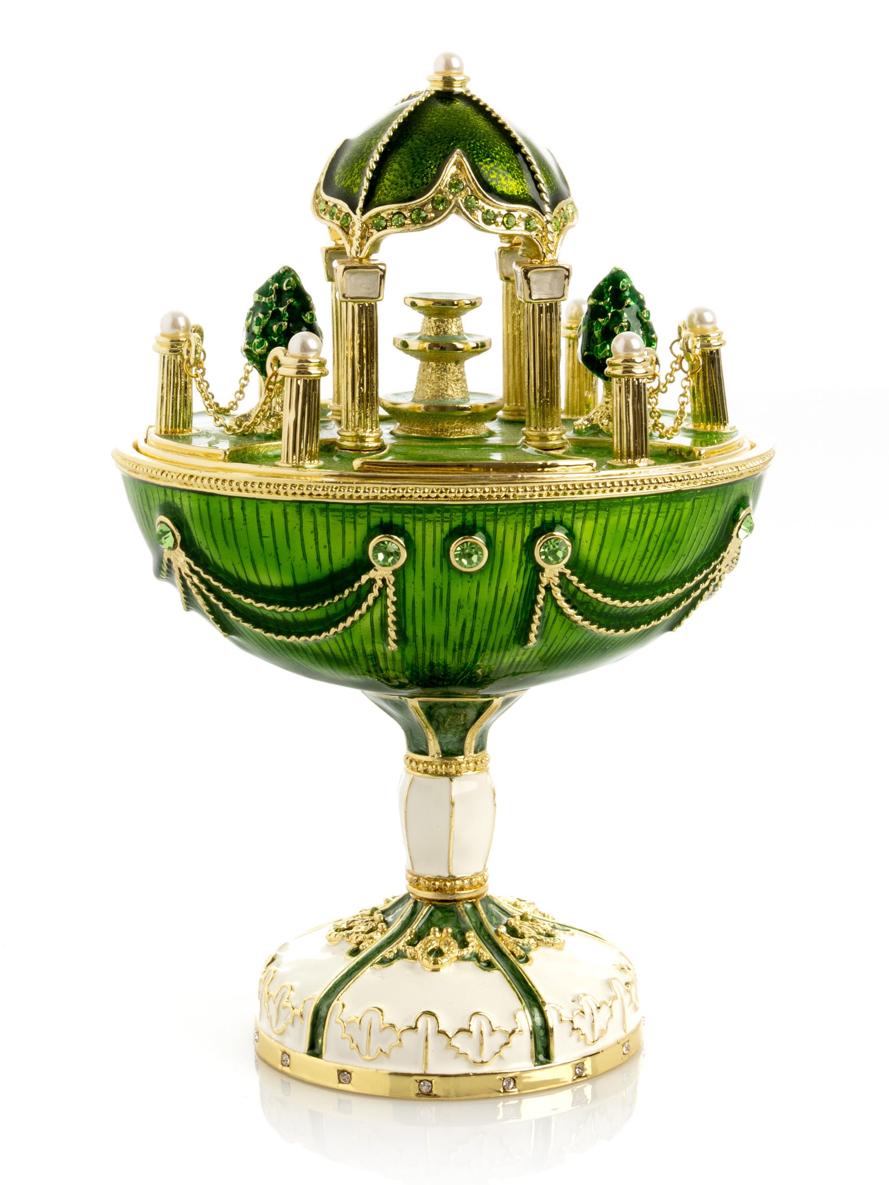 Garden Pavilion Design Cupola Fountain Green Egg Limited Edition of 250 Trinket Box