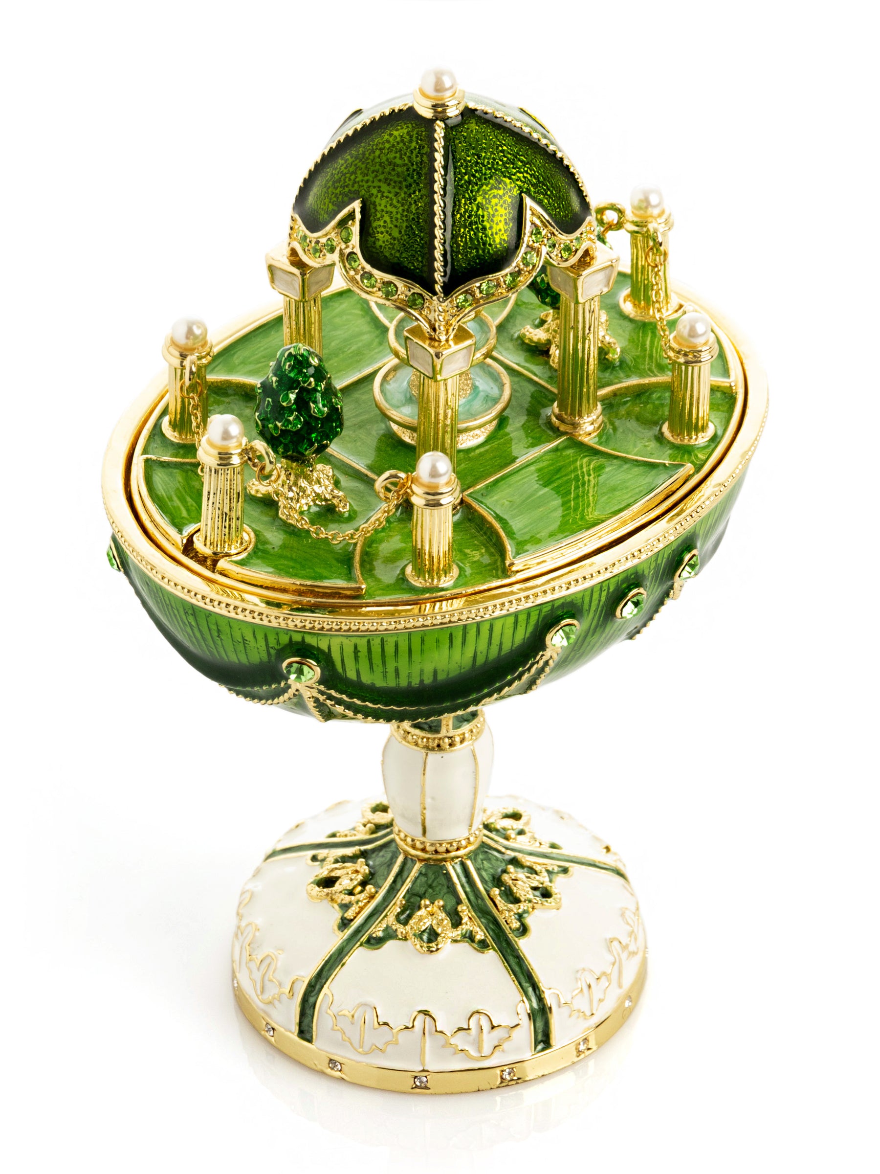 Garden Pavilion Design Cupola Fountain Green Egg Limited Edition of 250 Trinket Box
