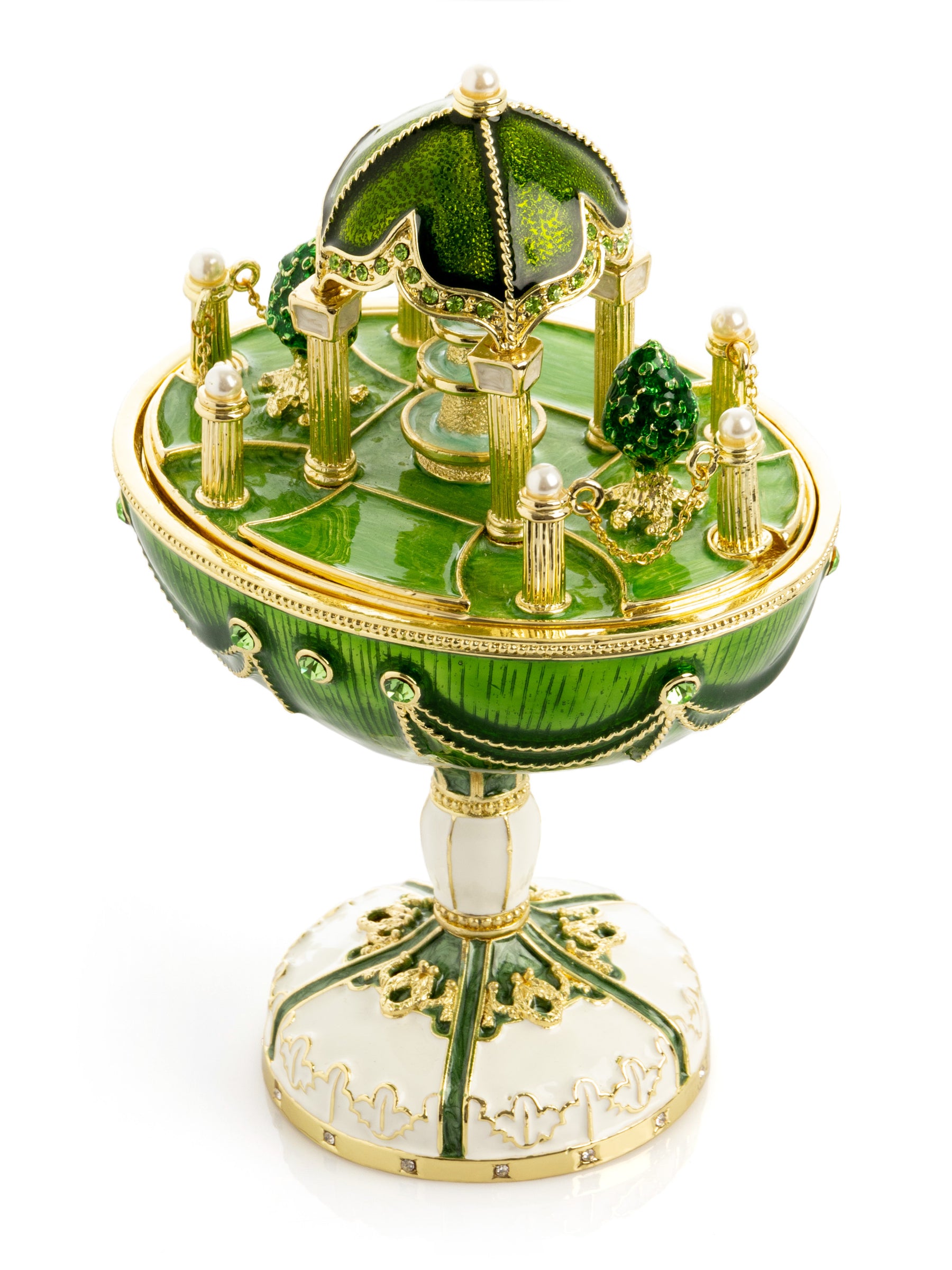 Garden Pavilion Design Cupola Fountain Green Egg Limited Edition of 250 Trinket Box