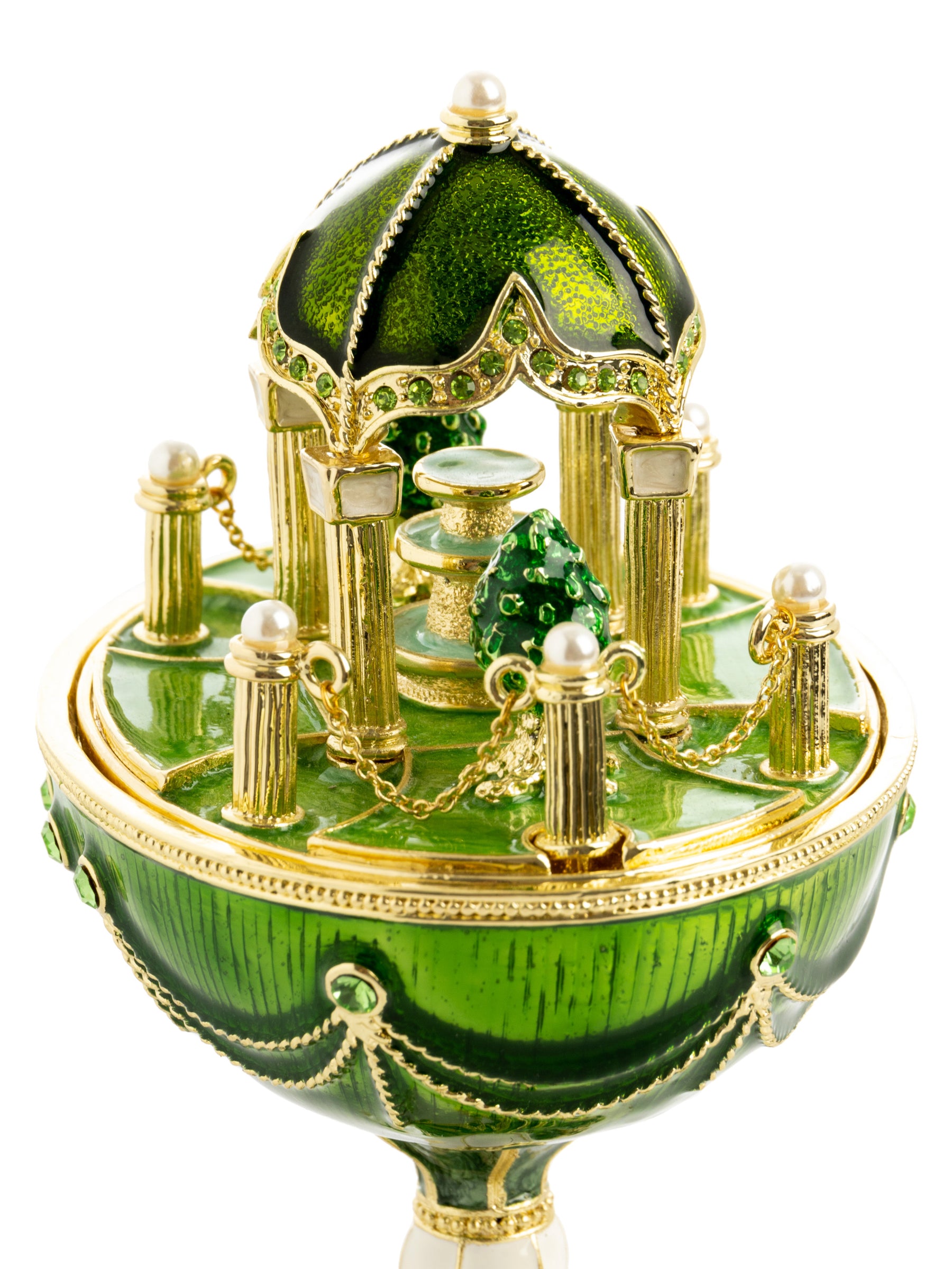 Garden Pavilion Design Cupola Fountain Green Egg Limited Edition of 250 Trinket Box