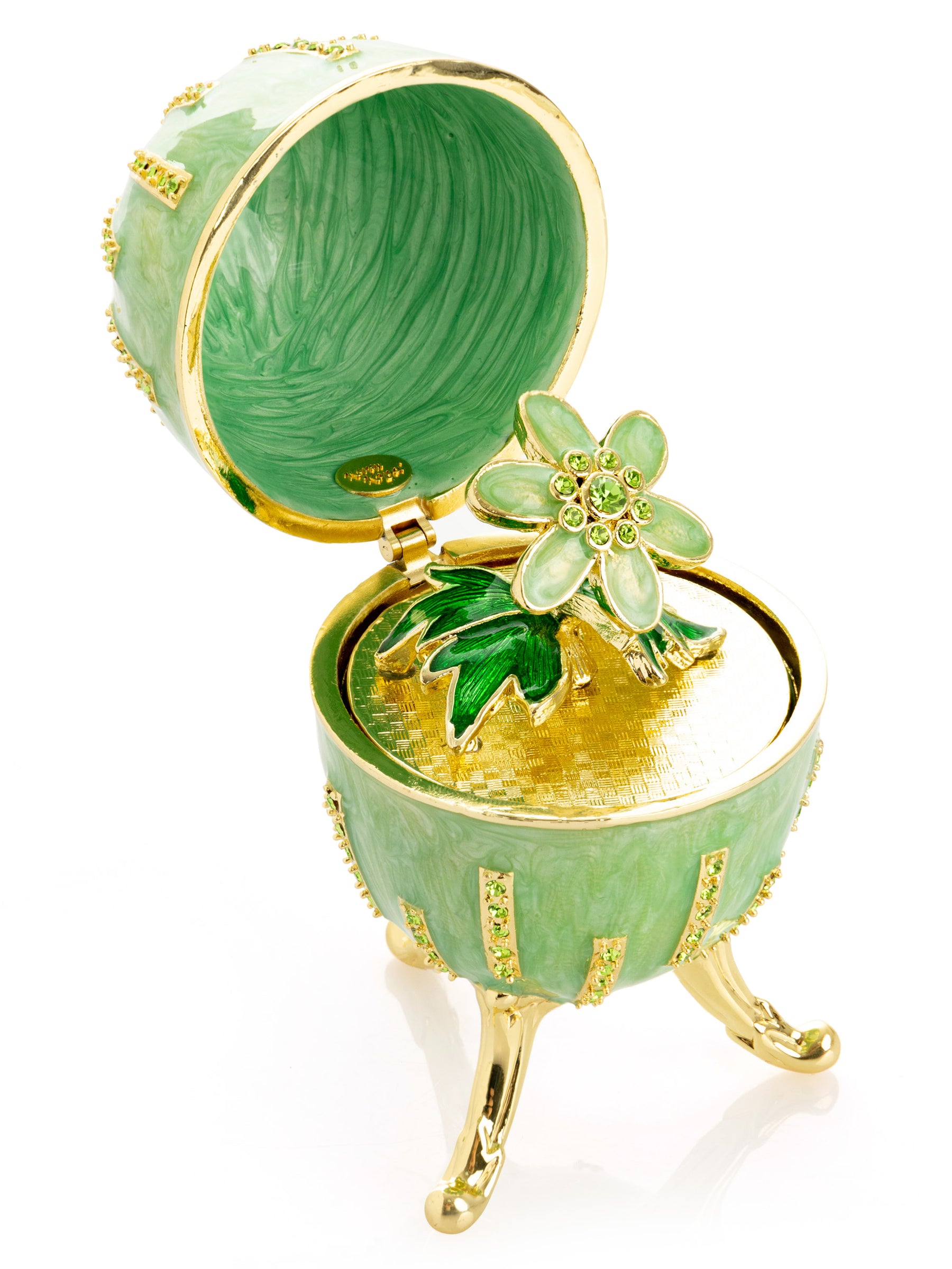 Keren Kopal Green Easter Egg with Flowers Hidden compartment