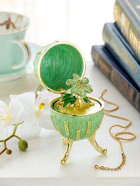 Keren Kopal Green Easter Egg with Flowers Hidden compartment