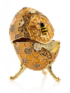 Keren Kopal Easter Egg Honeycomb with Bees Hive trinket box