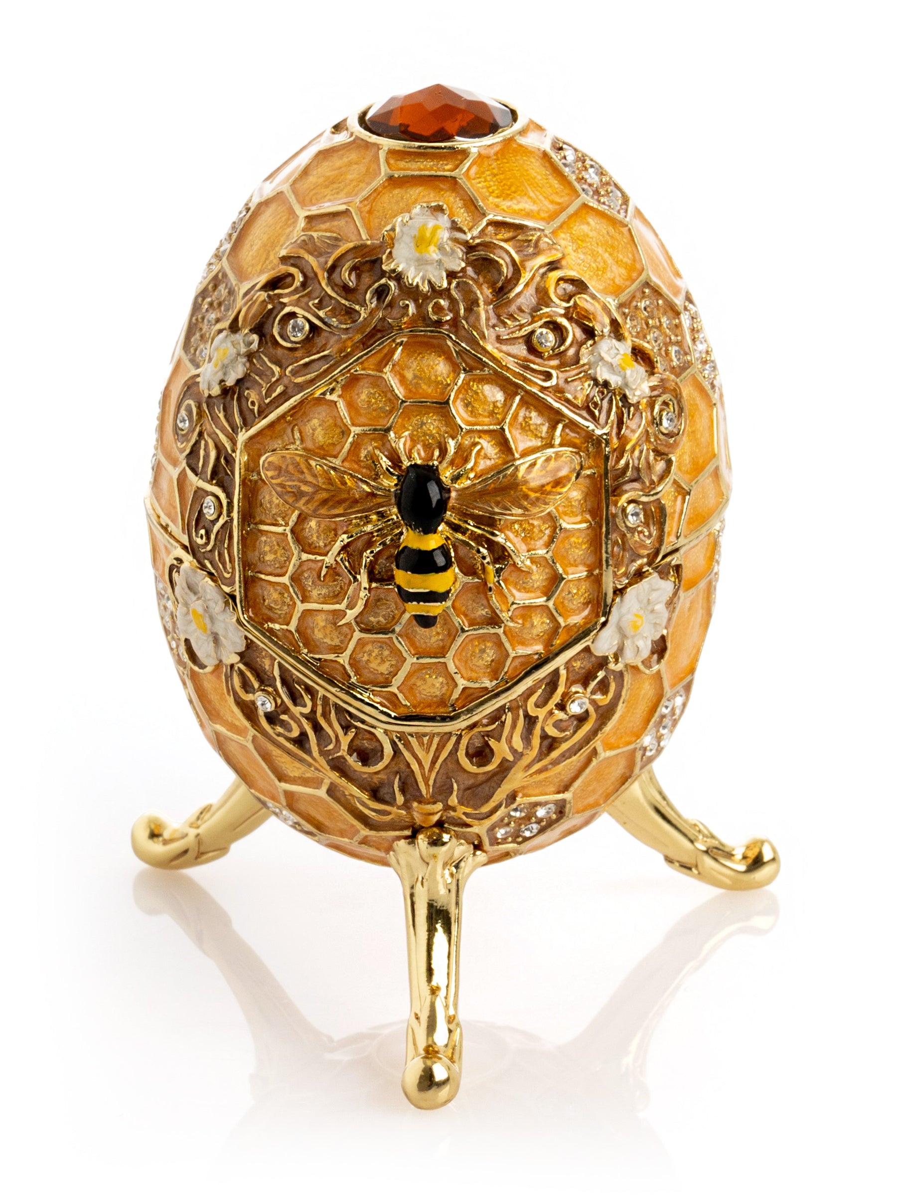 Keren Kopal Easter Egg Honeycomb with Bees Hive trinket box