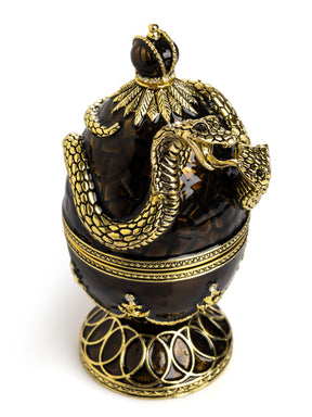 Keren Kopal Black Faberge Egg with Snakes