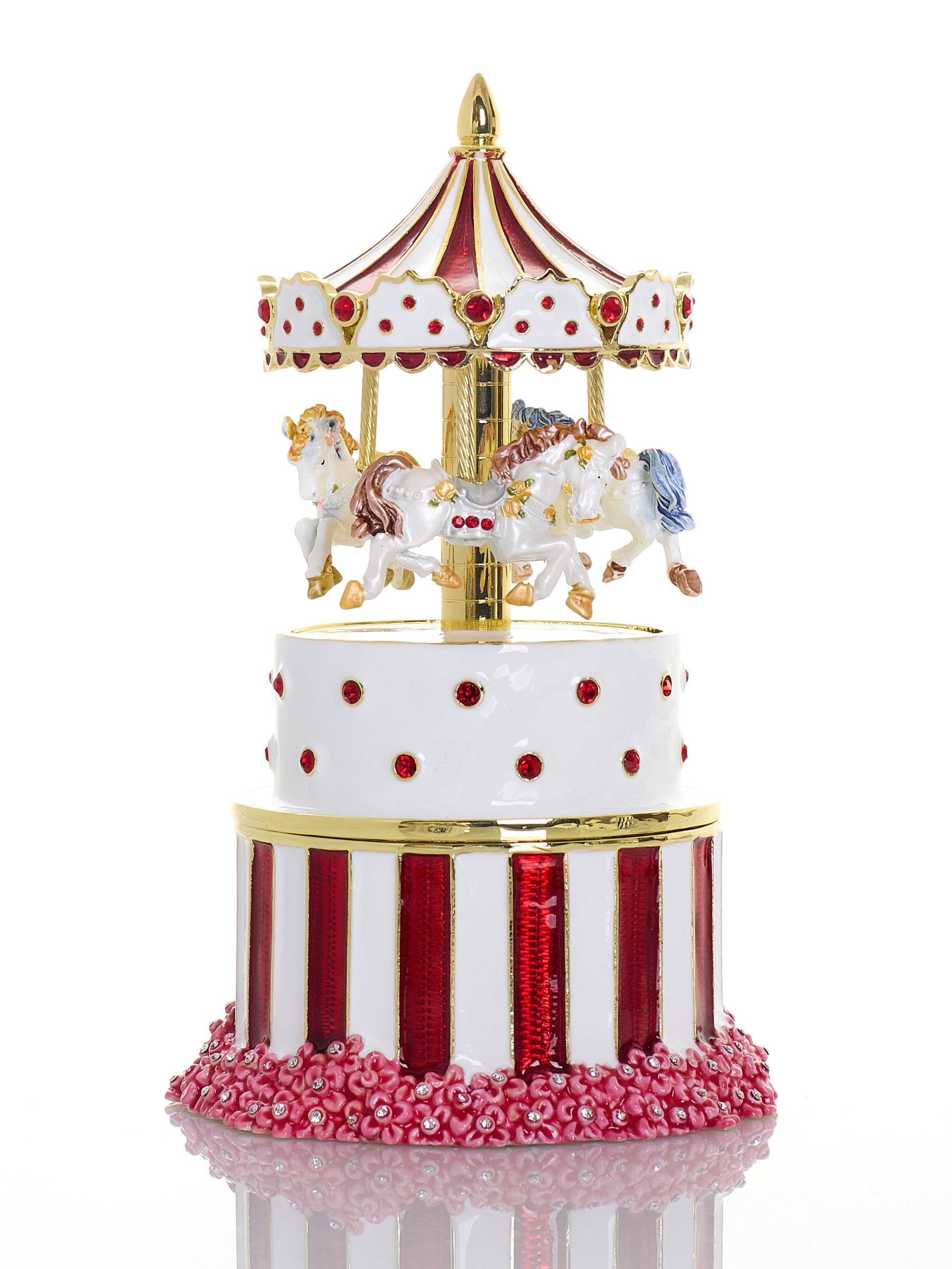 Keren Kopal Red Wind up Horse Carousel & trinket Box Limited Edition 1-250