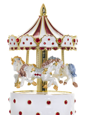 Keren Kopal Red Wind up Horse Carousel & trinket Box Limited Edition 1-250