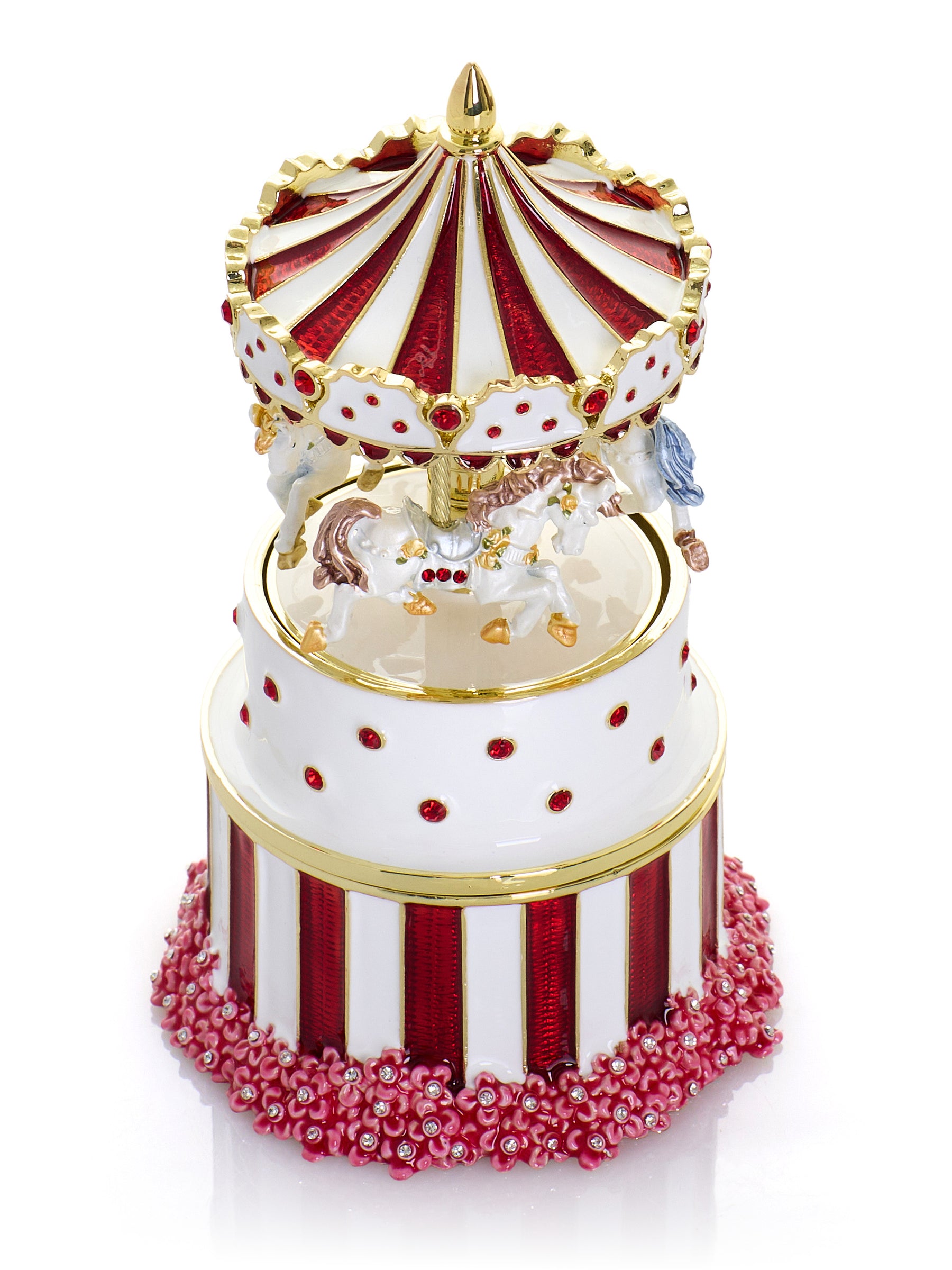 Keren Kopal Red Wind up Horse Carousel & trinket Box Limited Edition 1-250
