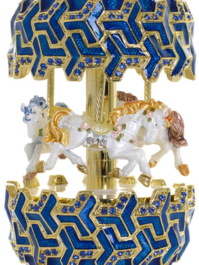 Keren Kopal Blue Wind up Horse Carousel