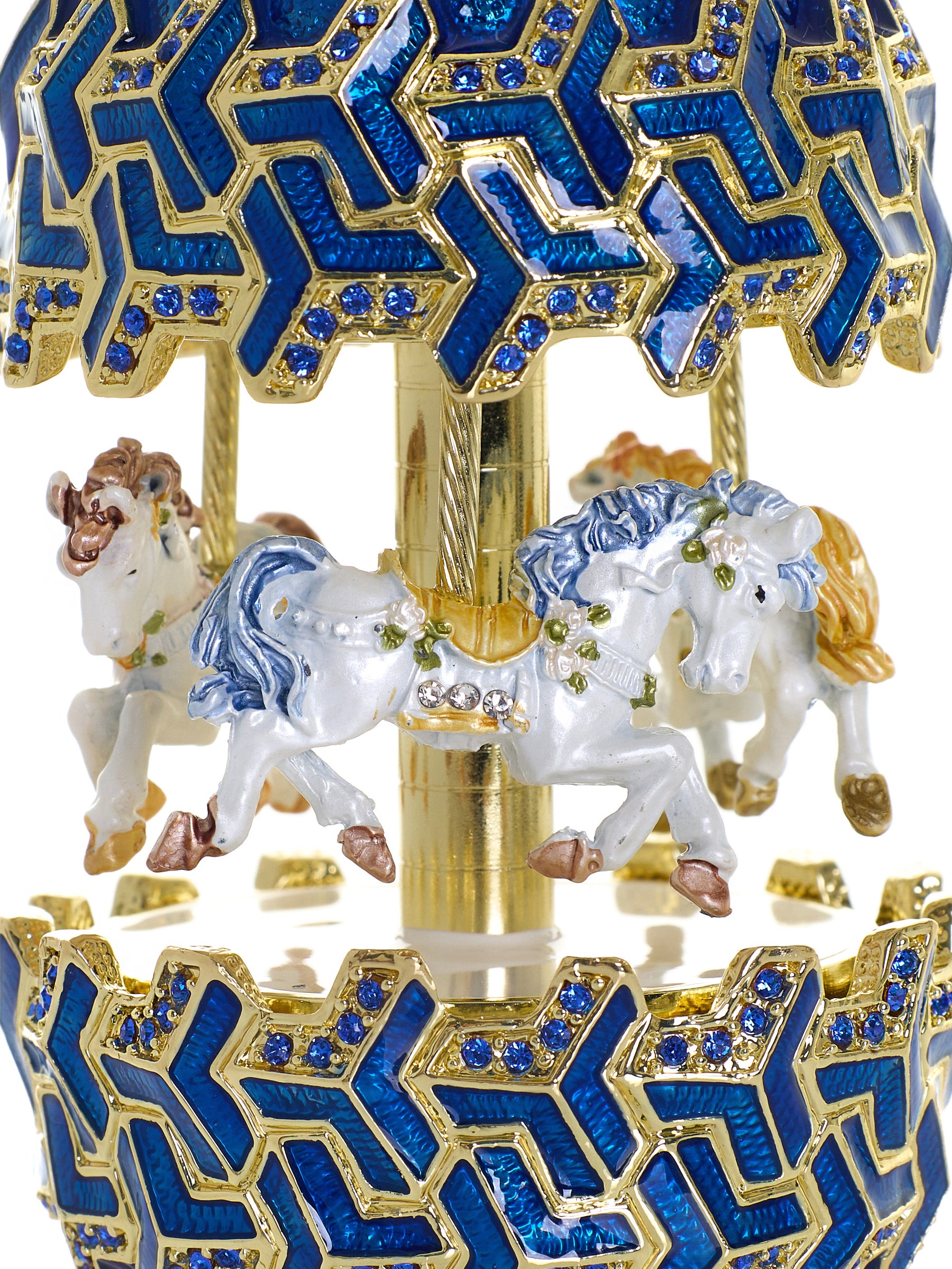 Keren Kopal Blue Wind up Horse Carousel