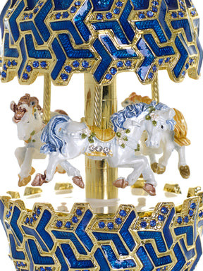 Keren Kopal Blue Wind up Horse Carousel