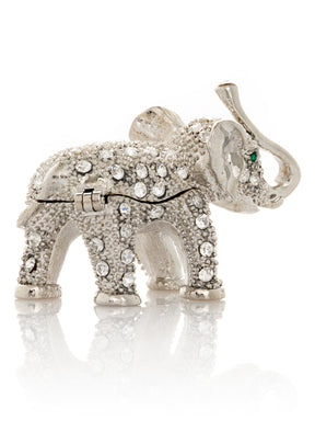 Keren Kopal Silver Elephant with Green Eyes