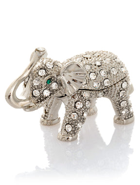 Keren Kopal Silver Elephant with Green Eyes