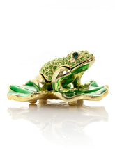 Keren Kopal Golden Frog on Green Leaf
