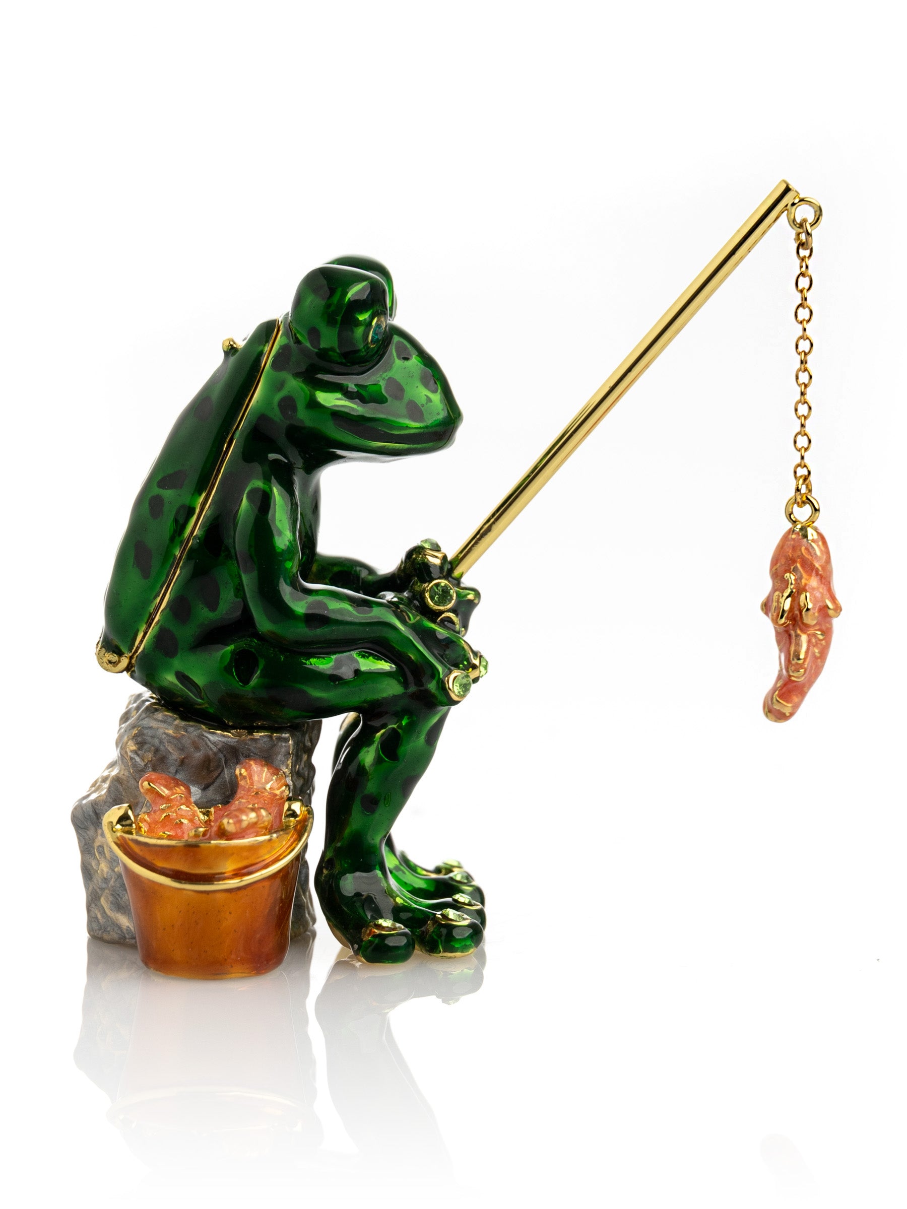 Fishing Frog trinket box