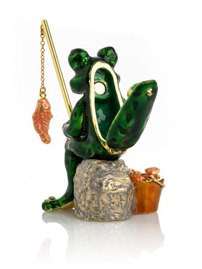 Fishing Frog trinket box