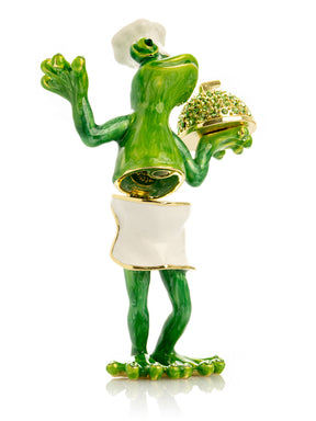Gourmet Frog Chef Trinket Box