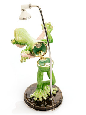 Keren Kopal Frog Taking a Shower Trinket Box with Pink Towel