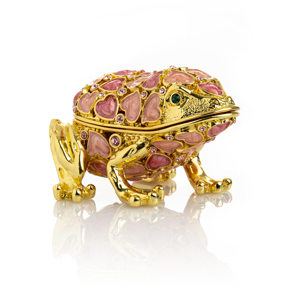 Golden Frog Decorated with Hearts