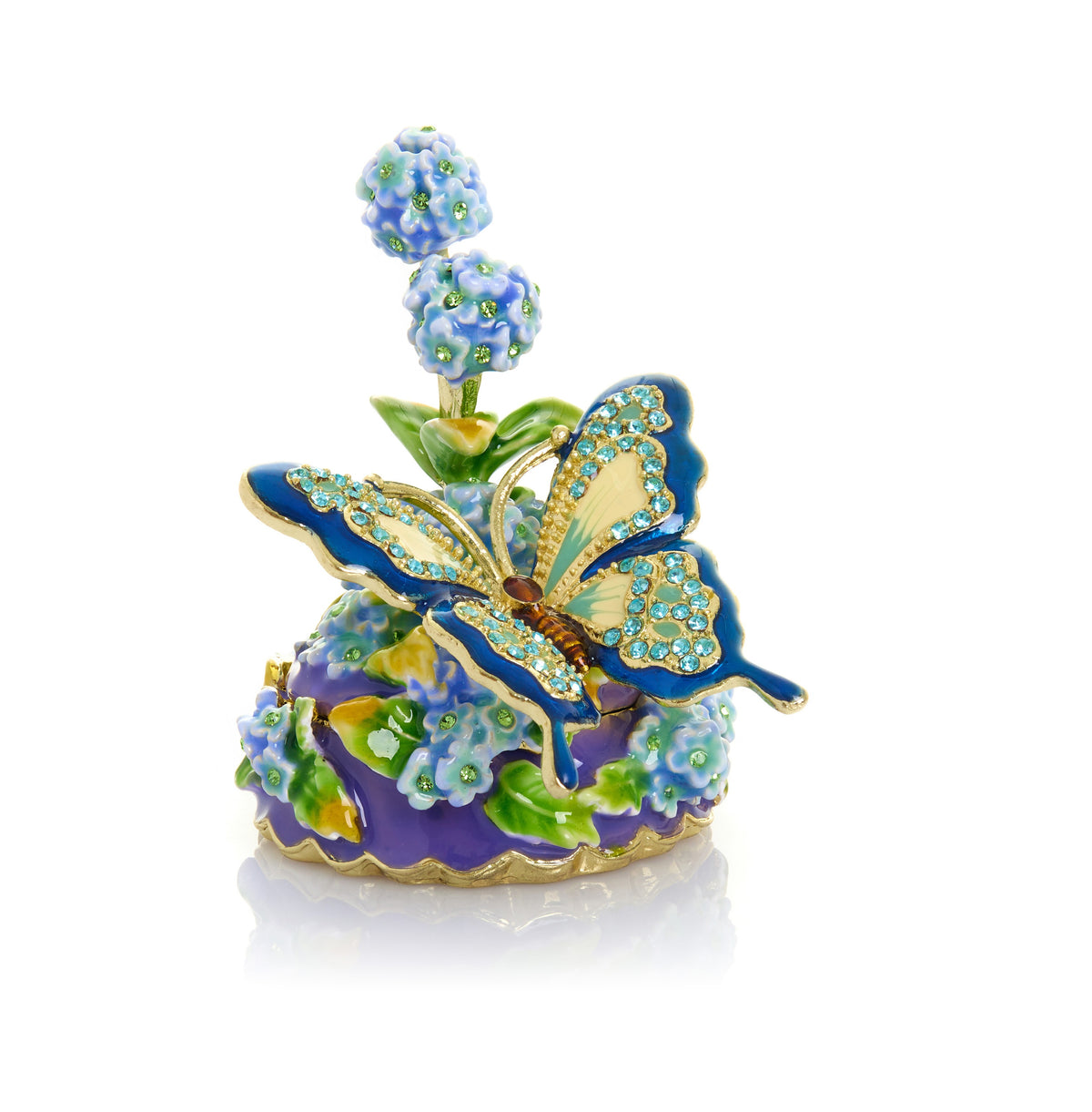 Blauer Schmetterling auf den Blumen