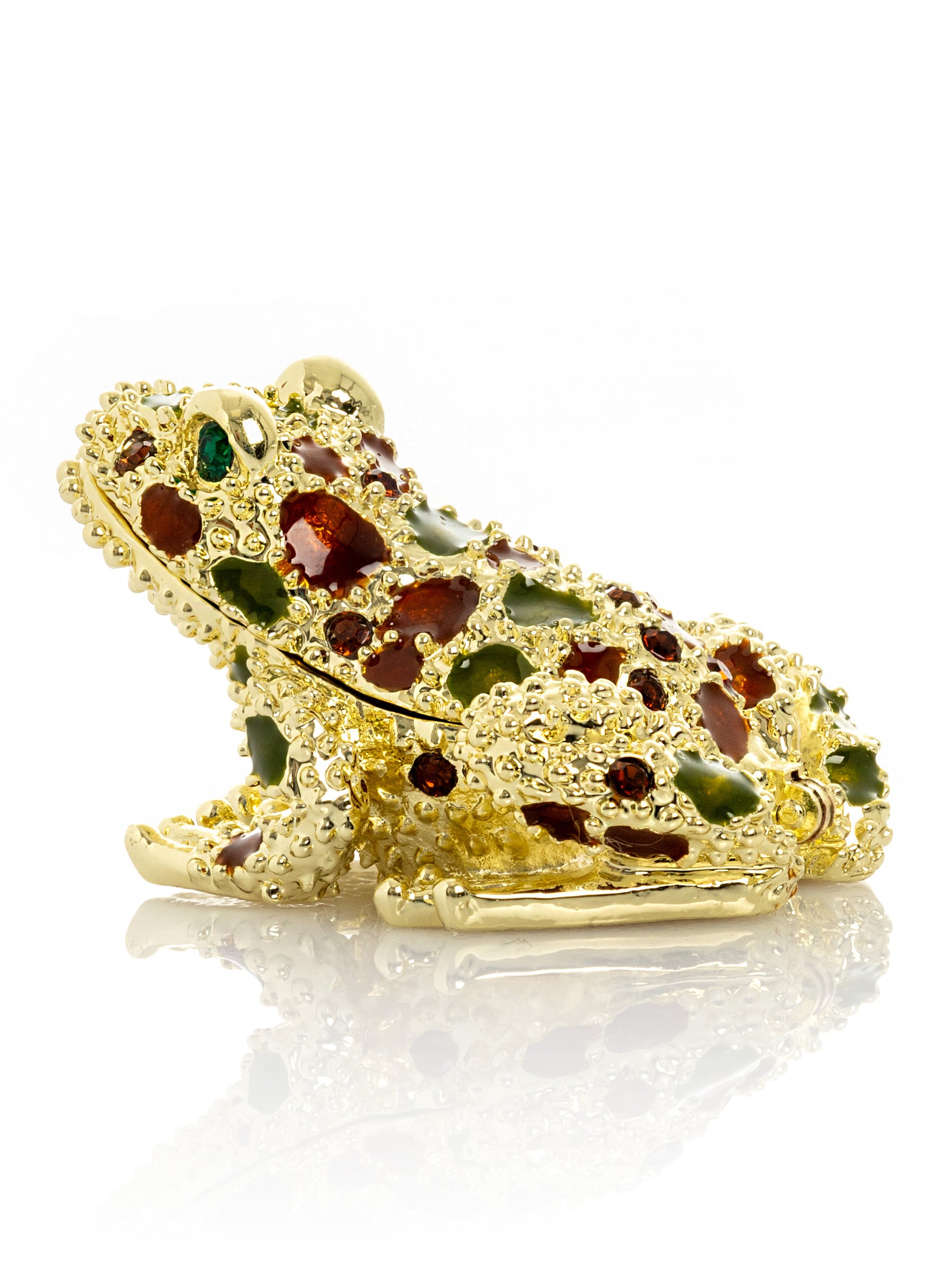 Keren Kopal Golden Frog with Colorful Stones