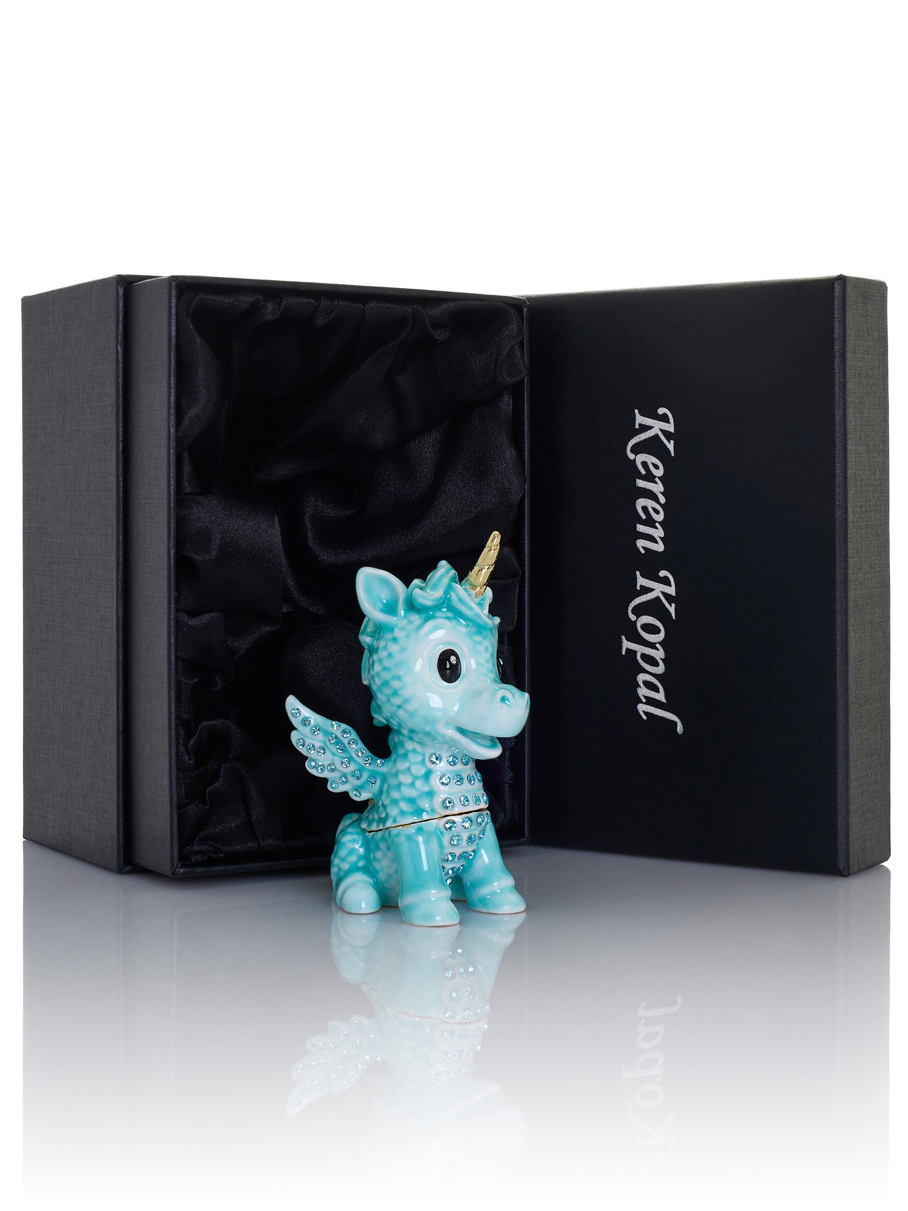 Keren Kopal Cute Blue Unicorn Horse trinket Box Limited Edition 1-250