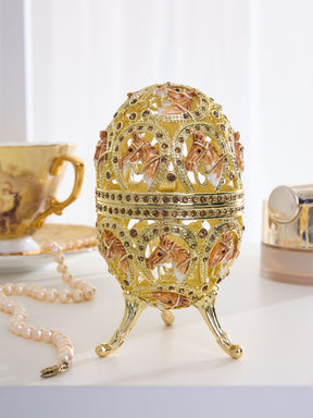 Keren Kopal Golden Easter Egg decorated with Horses
