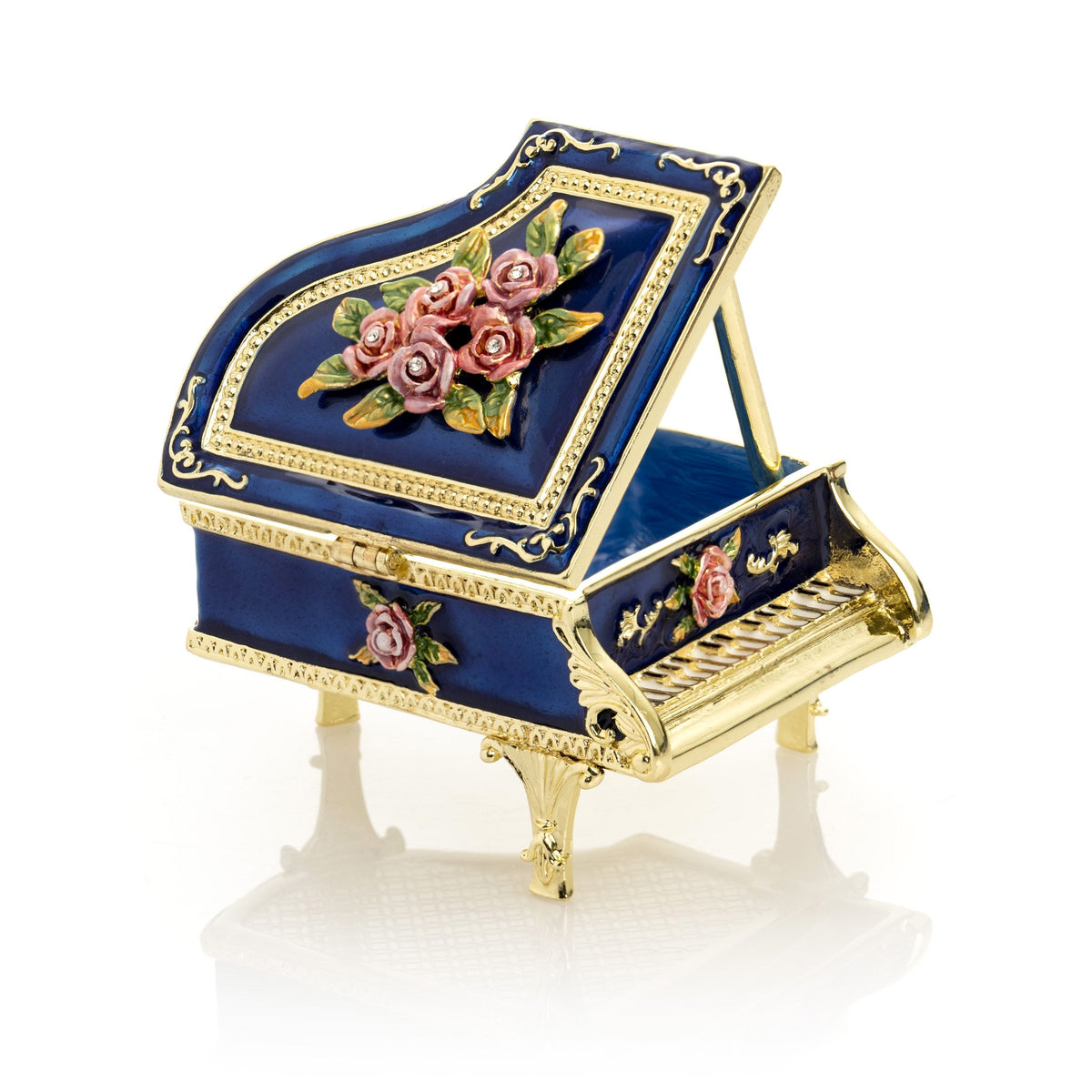 Blue Piano with Flowers