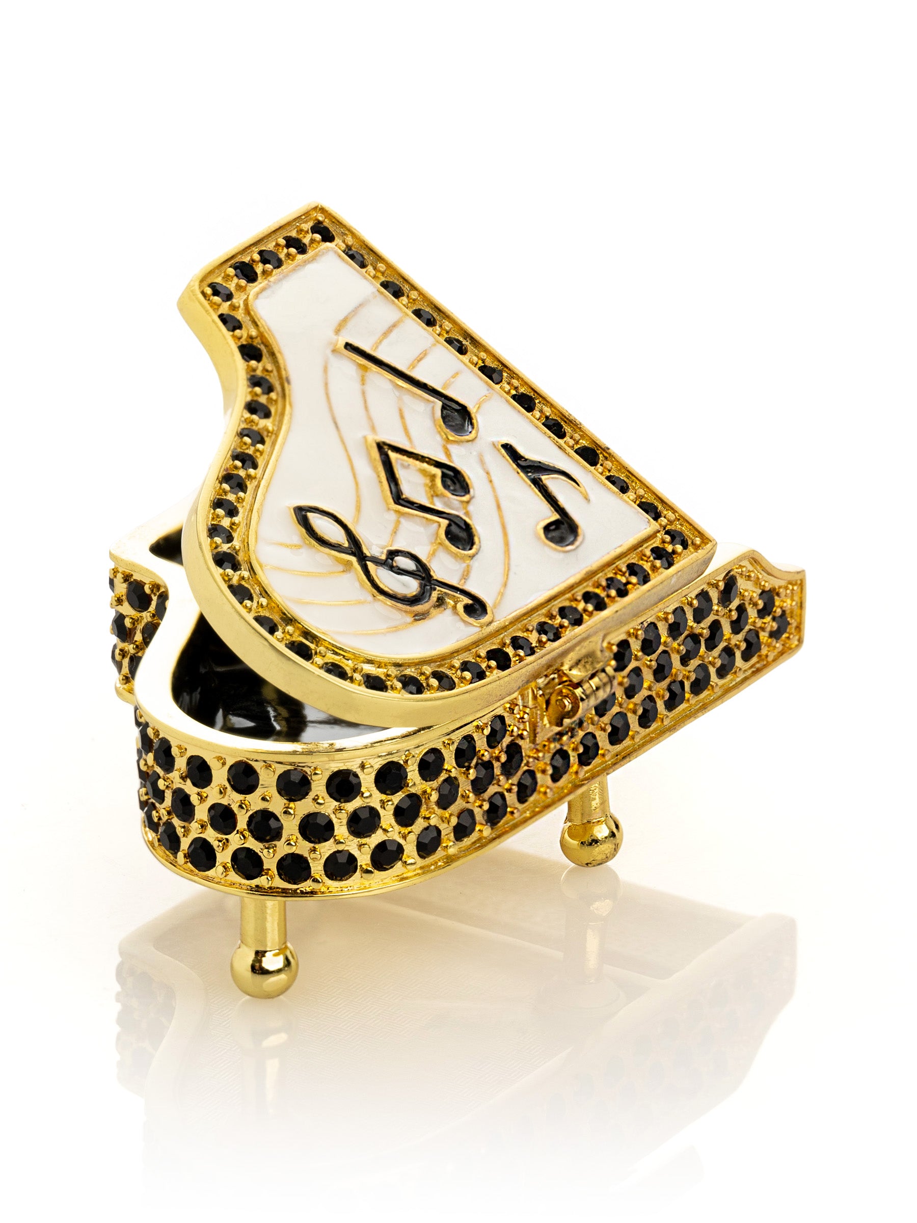 Keren Kopal Golden White Piano with Black Crystals