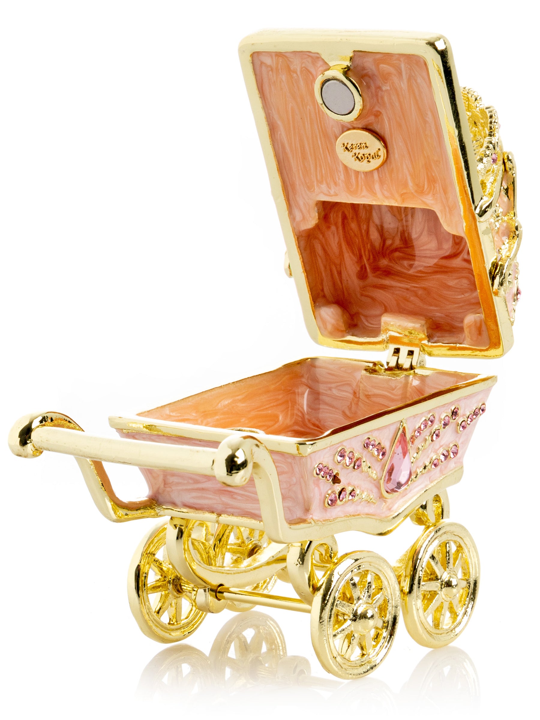 Keren Kopal Pink Baby Carriage Trinket Box