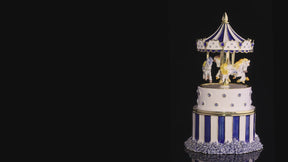 Blue Wind up Horse Carousel & trinket Box Limited Edition 1-250