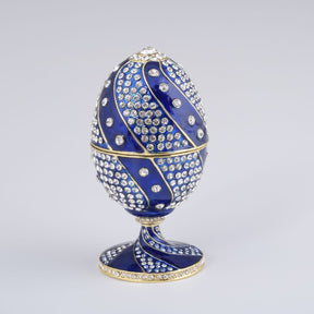 Blaues Fabergé-Ei mit Kristallen