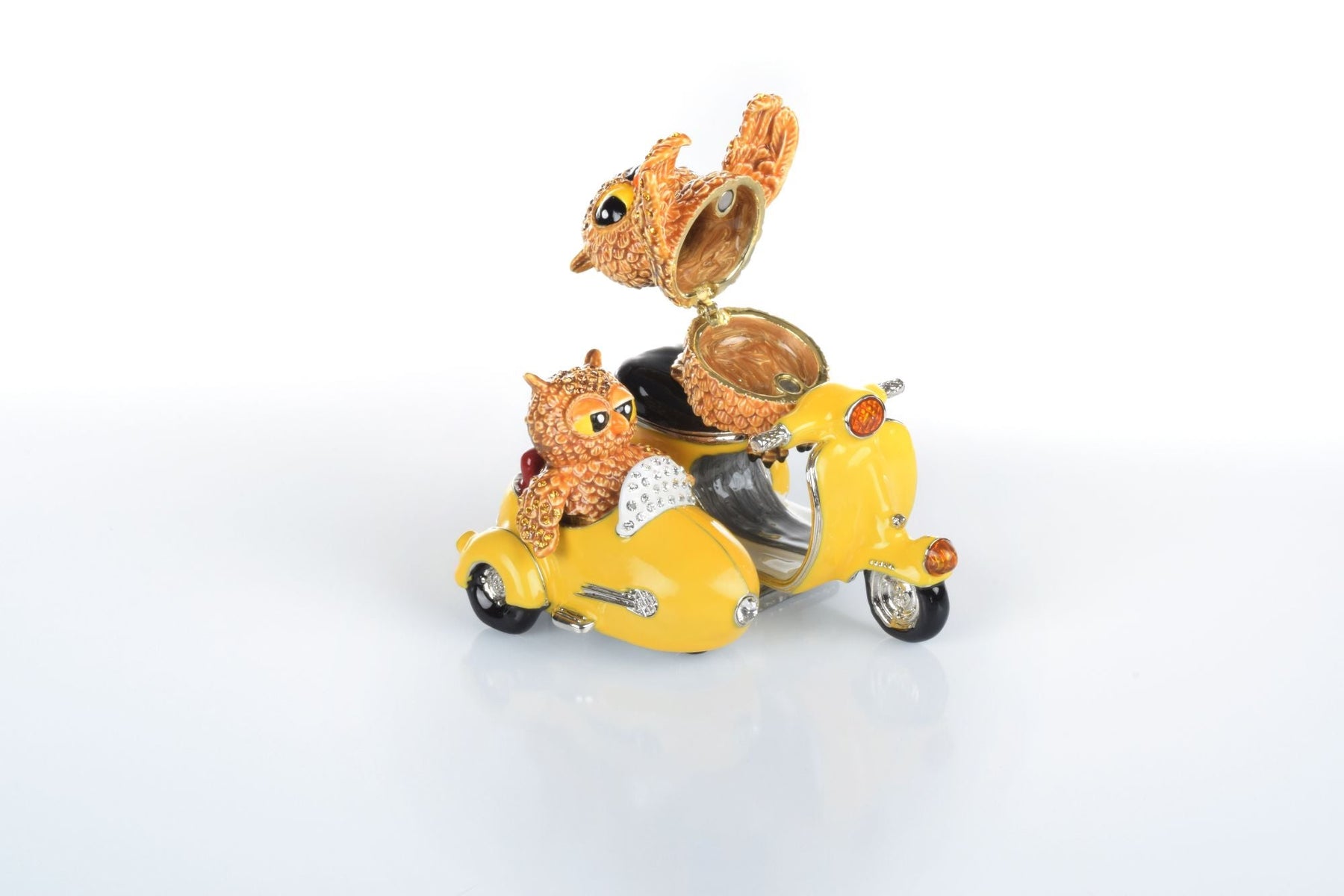 Brown Owl &amp; Owlet Gelbes Fahrrad mit Beiwagen. Limitierte Auflage 1 von 250