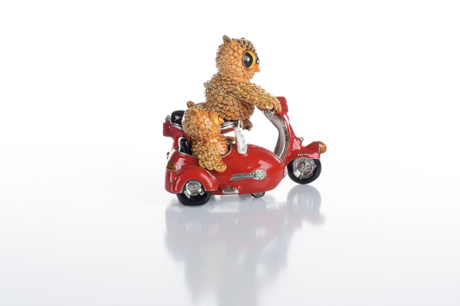 Rotes Fahrrad Brown Owl &amp; Owlet mit Beiwagen. Limitierte Auflage 1 von 250