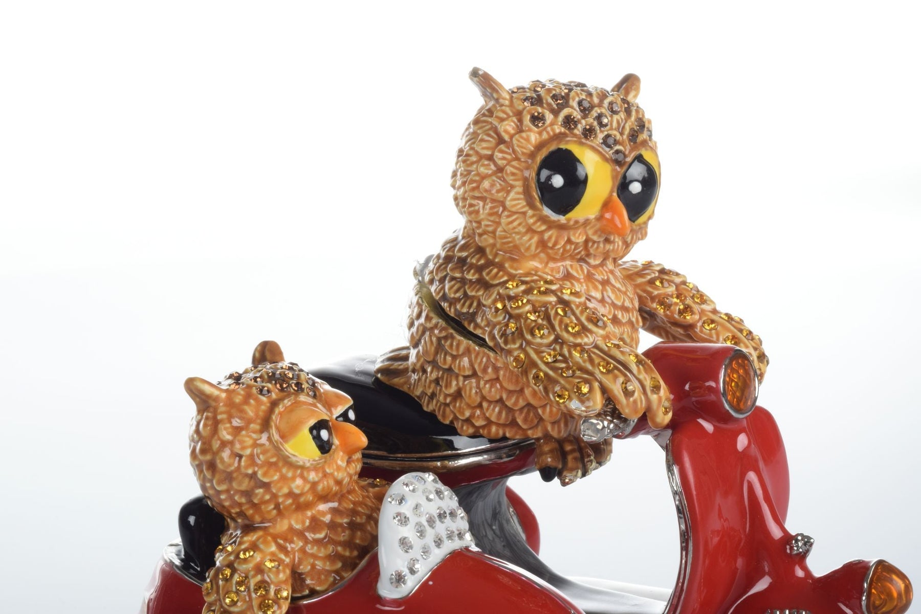 Vélo rouge Brown Owl &amp; Owlet avec side-car Edition limitée 1 sur 250