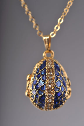 Blue Egg Pendant with a Beetle