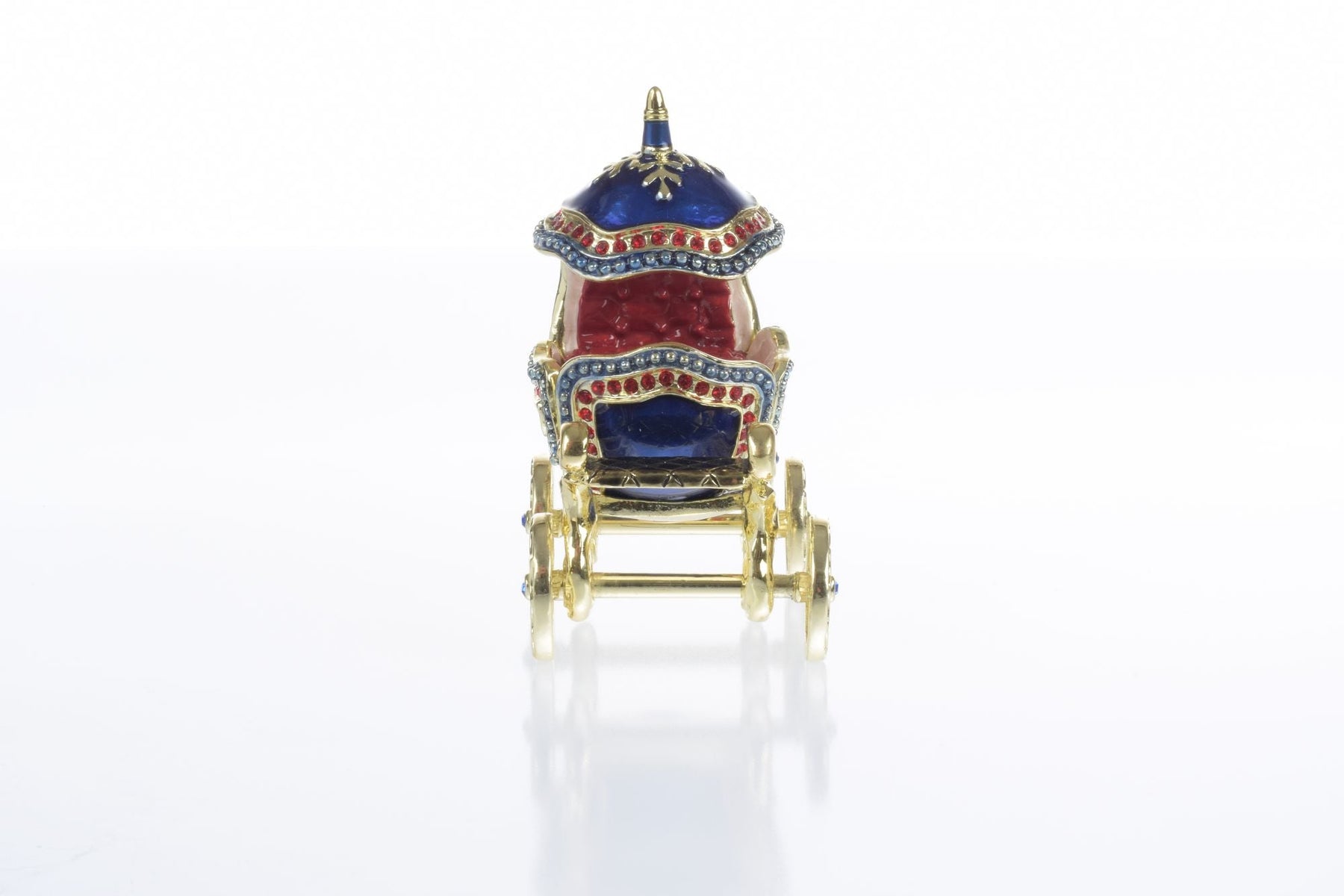 Limitierte Auflage 1 von 250 blauen Faberge Royal Carriage Schmuckkästchen