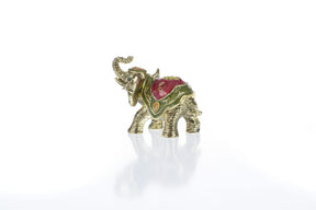 Gold Elephant Trinket Box Decorated with Swarovski Crystals