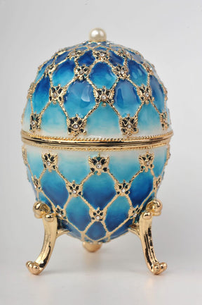 Blaues Fabergé-Ei mit goldener Uhr