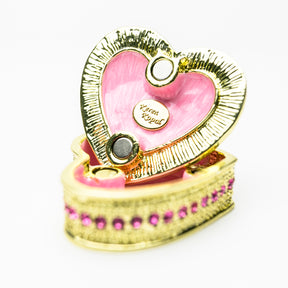 Golden Pink Heart Decorative Box