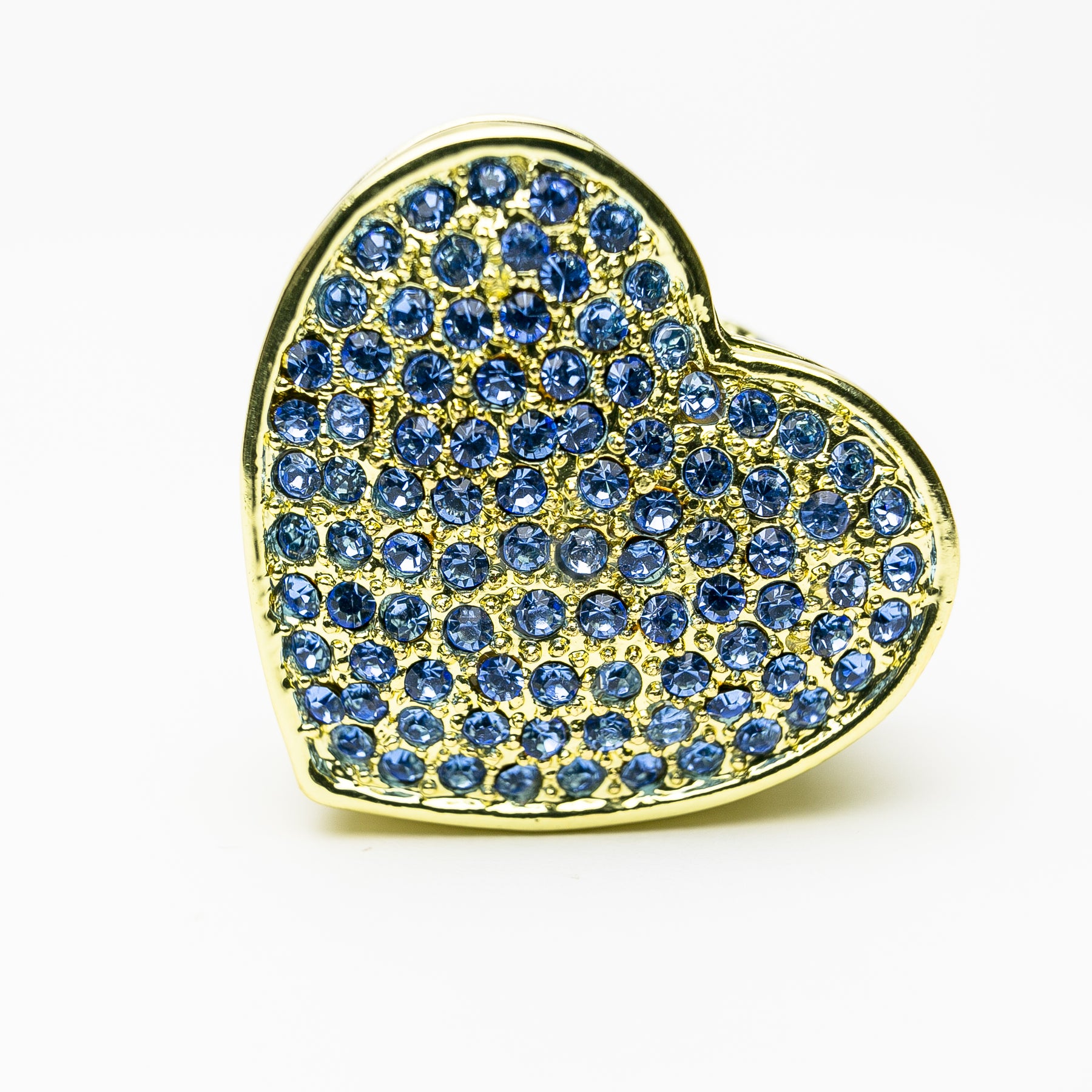 Golden Blue Heart Decorative Box