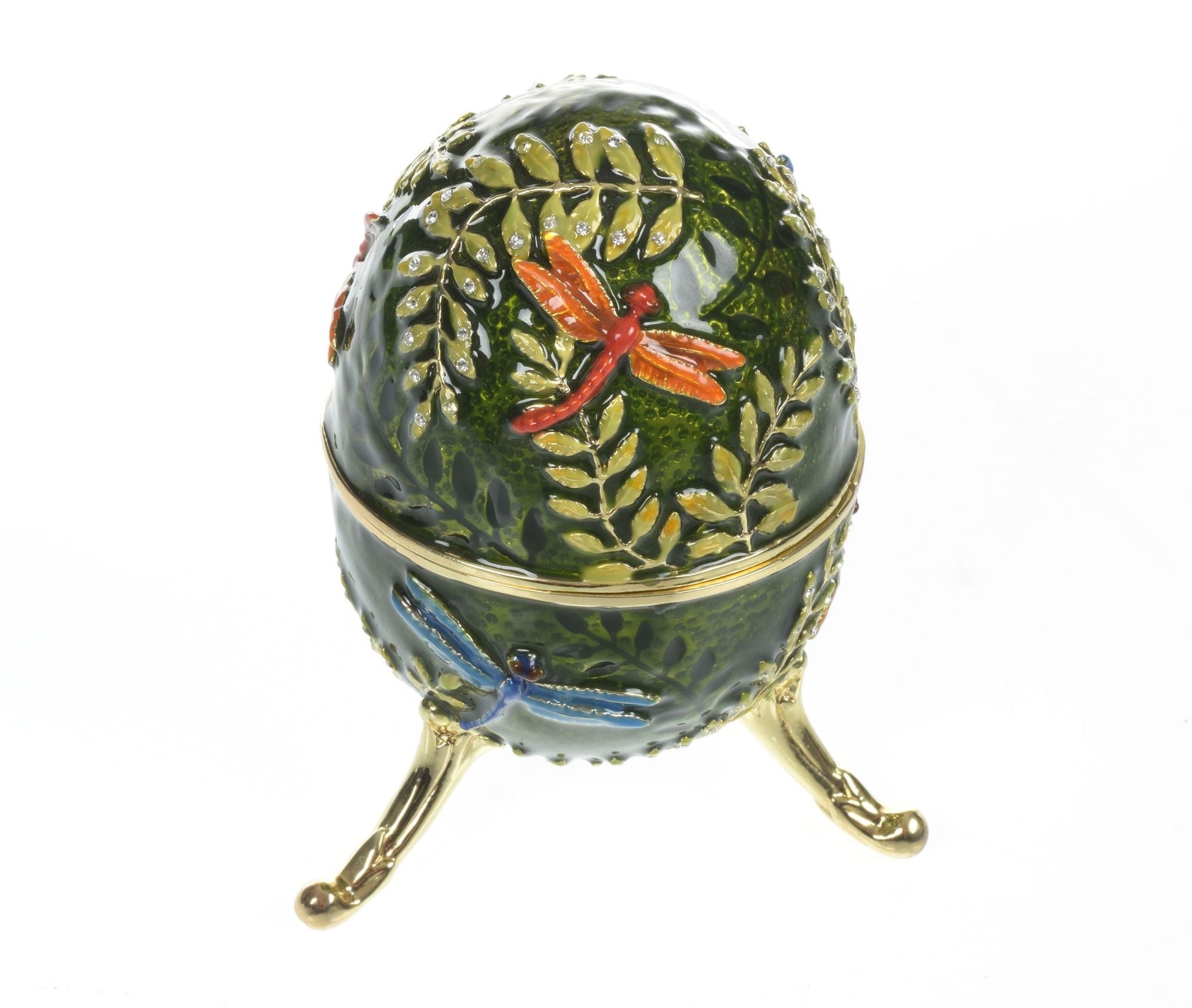 Green Egg with dragonflies Music box Playing Fur Elise by Ludwig Van Beethoven