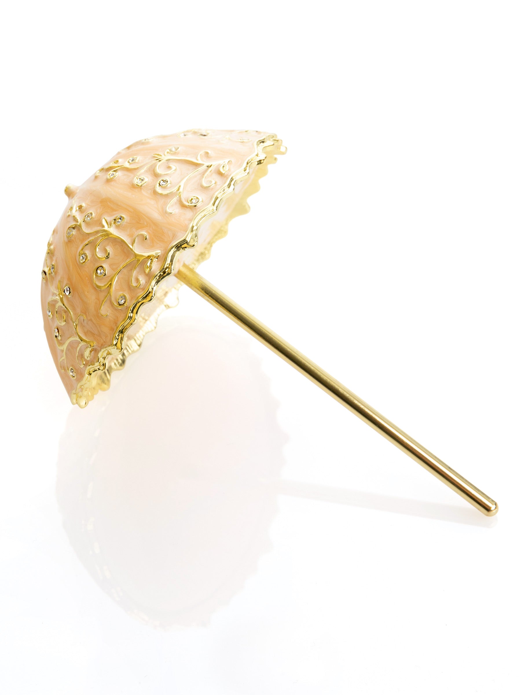 Boîte à bijoux parapluie rose faite à la main avec des cristaux Swarovski