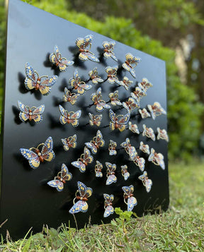 Circle of Butterflies Wall Art Black