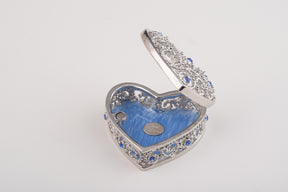 Boîte décorative coeur bleu